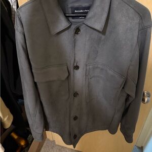 Abercrombie & Fitch Gray Men's Vegan Suede Jacket
